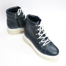 Ботинки со шнуровкой из синей кожи флотар Арт. As-4/22Р