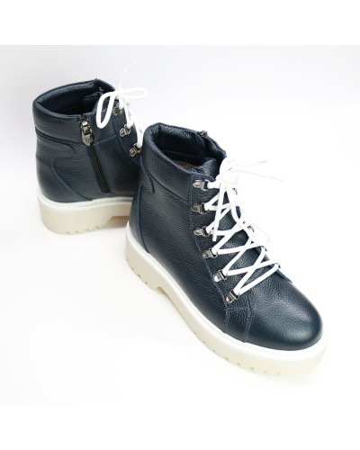 Ботинки со шнуровкой из синей кожи флотар Арт. As-4/22Р