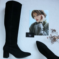 Класичні чорні чоботи на підборах Арт. 657-14/47Ок