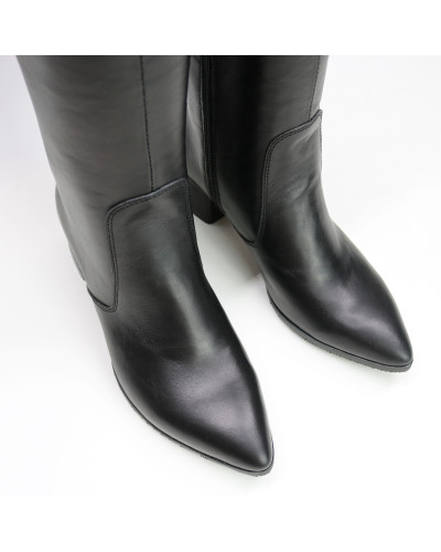 Класичні чоботи із чорної шкіри Арт. 457-9/53Ок