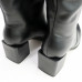 Класичні чоботи із чорної шкіри Арт.605-12/5501Ок