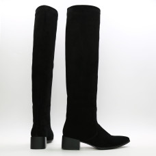 Класичні чоботи із чорної замші Арт. 457-10/56