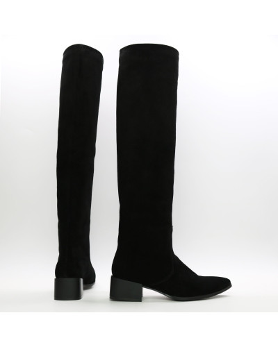 Класичні чоботи із чорної замші Арт. 457-10/56