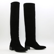 Класичні чоботи із чорної замші Арт. 457-10/56