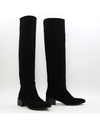 Класичні чоботи із чорної замші Арт. 457-10/56