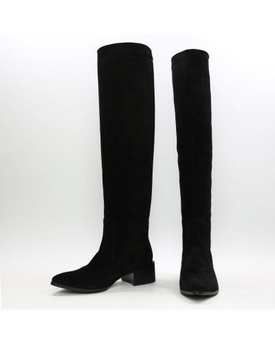 Класичні чоботи із чорної замші Арт. 457-10/56