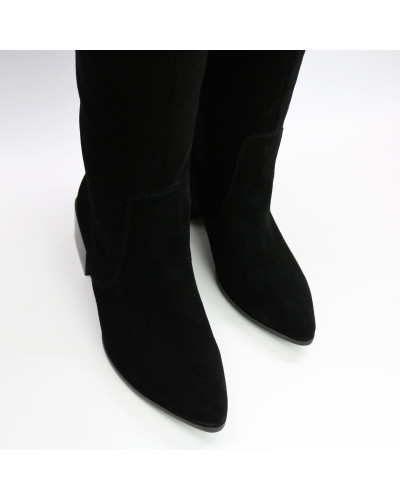 Класичні чоботи із чорної замші Арт. 457-10/56