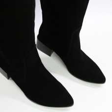 Класичні чоботи із чорної замші Арт. 457-10/56