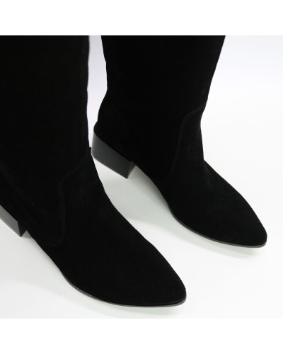 Класичні чоботи із чорної замші Арт. 457-10/56