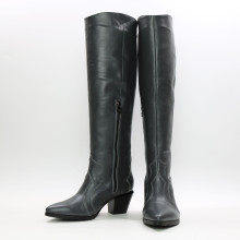 Кожаные сапоги – казаки в сером цвете – Арт. 657-12/57