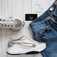 Кросівки з бежевої шкіри Арт. Kr-5/21974