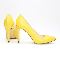 Туфлі-човники з жовтої шкіри Арт. 35-1/60Ок