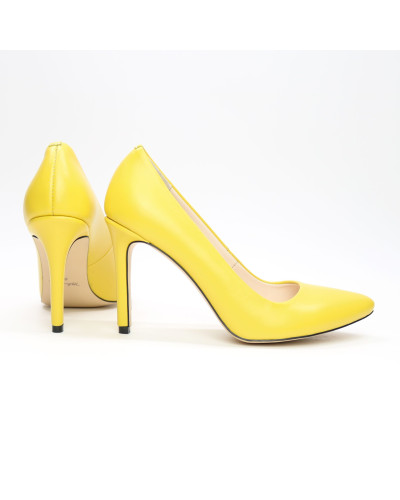 Туфлі-човники з жовтої шкіри Арт. 35-1/60Ок