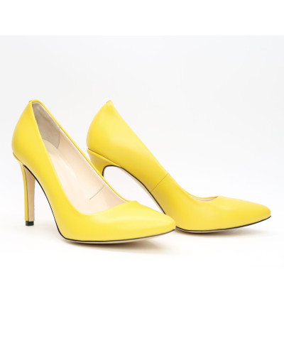 Туфлі-човники з жовтої шкіри Арт. 35-1/60Ок