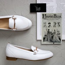 Лофери із білої шкіри Арт. 156-1Hill-2578