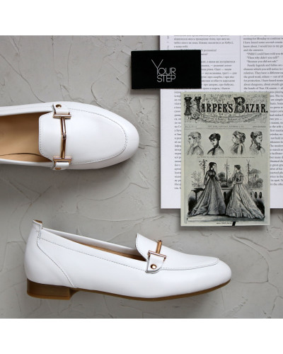 Лофери із білої шкіри Арт. 156-1Hill-2578