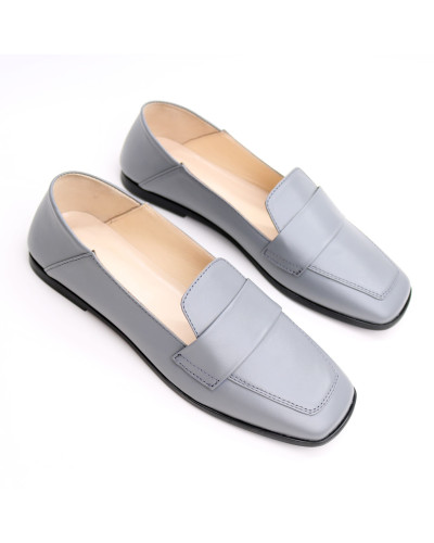 Сірі лофери з квадратним носом Арт. 072-3П