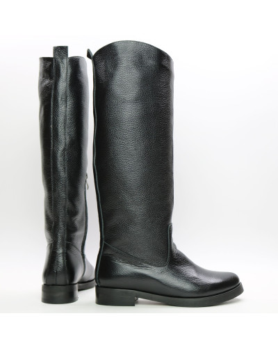 Чоботи із чорної шкіри флотар Арт.12-33V