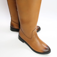 Чоботи з рудої шкіри з ефектом потертості Арт.12-33V