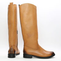 Чоботи з рудої шкіри з ефектом потертості Арт.12-33V