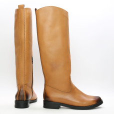 Чоботи з рудої шкіри з ефектом потертості Арт.12-33V