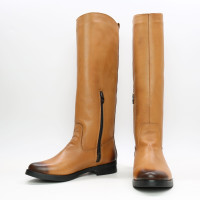 Чоботи з рудої шкіри з ефектом потертості Арт.12-33V