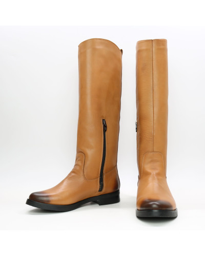 Чоботи з рудої шкіри з ефектом потертості Арт.12-33V