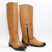 Чоботи з рудої шкіри з ефектом потертості Арт.12-33V