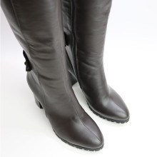 Чоботи зі шкіри кольору шоколад Арт. 52-1F-3326(2)