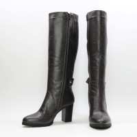 Чоботи зі шкіри кольору шоколад Арт. 52-1F-3326(2)