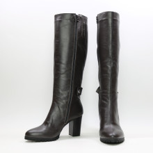 Чоботи зі шкіри кольору шоколад Арт. 52-1F-3326(2)