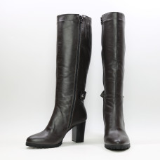 Чоботи зі шкіри кольору шоколад Арт. 52-1F-3326(2)