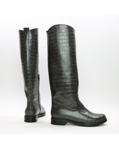 Чоботи зі шкіри під рептилію Арт.12-33V