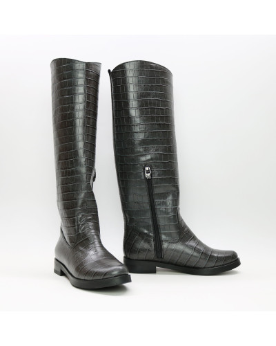 Чоботи зі шкіри під рептилію Арт.12-33V