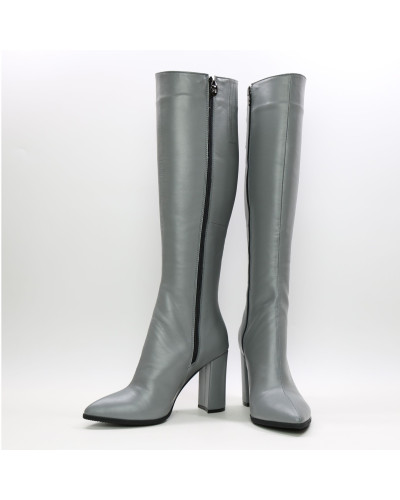 Чоботи із сірої шкіри Арт. 35-11/44Ок