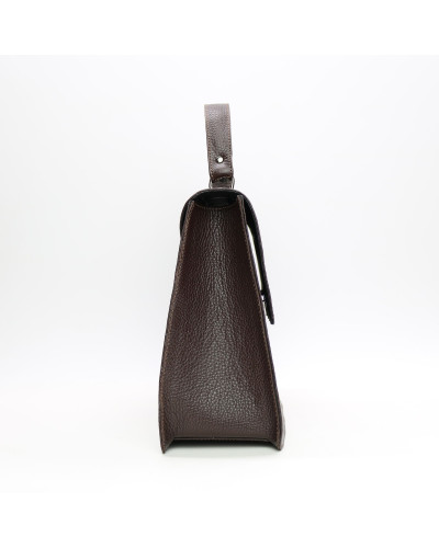 Шкіряна сумка кольору шоколад Арт. YS-1001