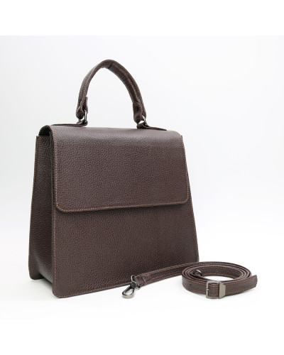 Шкіряна сумка кольору шоколад Арт. YS-1001