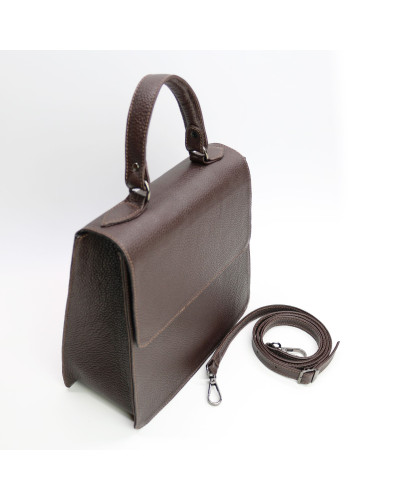 Шкіряна сумка кольору шоколад Арт. YS-1001