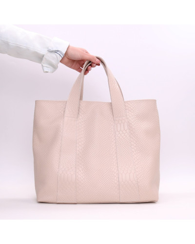 Сумка-трансформер з бежевої шкіри під рептилію Арт. YS-6052(2)