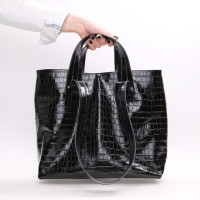 Сумка-трансформер з чорної шкіри під рептилію Арт. YS-6052