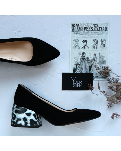 Туфлі-човники з чорної замші Арт. 657-1/w324Ок