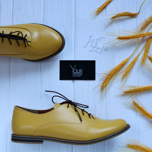 Туфли из желтой кожи  Арт. 05-6