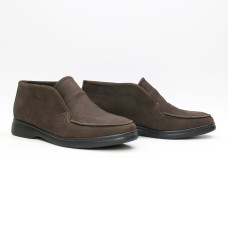 Високі лофери з нубуку в шоколадному кольорі Арт. 156-4Hill2