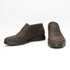 Високі лофери з нубуку в шоколадному кольорі Арт. 156-4Hill2