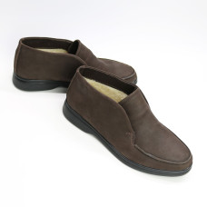 Високі лофери з нубуку в шоколадному кольорі Арт. 156-4Hill2