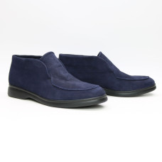 Високі лофери із синього нубука на чорній підошві Арт. 156-4