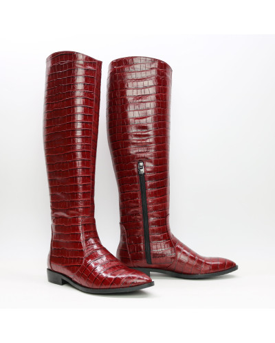 Високі чоботи під рептилію Арт. 104-5