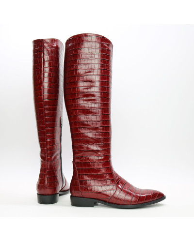 Високі чоботи під рептилію Арт. 104-5