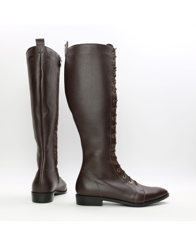 Високі чоботи зі шнурівкою зі шкіри Арт. 104-4