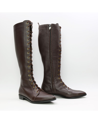 Високі чоботи зі шнурівкою зі шкіри Арт. 104-4